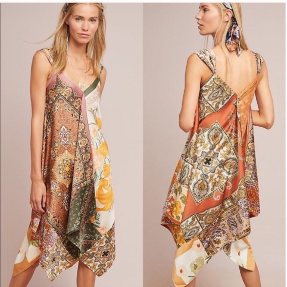 Anthropologie Tiny Sebou Scarf Print Dress